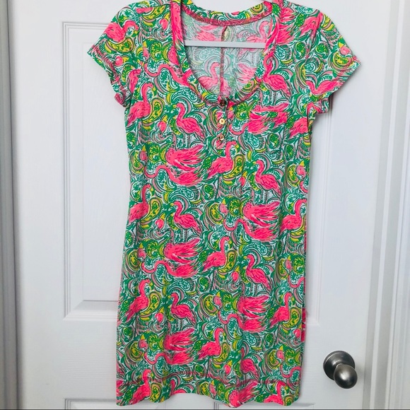 Lilly Pulitzer Hot Wings T-shirt Flamingo Dress - Picture 4 of 6